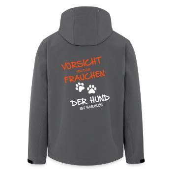 Vorsicht vor dem Frauchen - Recycelte Männer Softshell-Jacke von Stanley/Stella - Anthrazit - Hinten - AI Model Male 185 light (185cm)