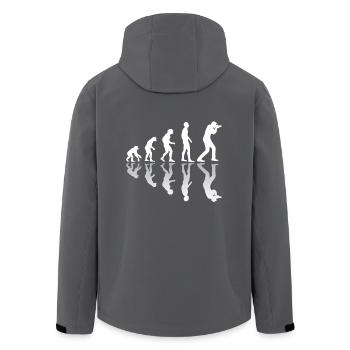 Evolution Fotograf Kamera - fotografieren Geschenk - Recycelte Männer Softshell-Jacke von Stanley/Stella - Anthrazit - Hinten - AI Model Male 185 light (185cm)