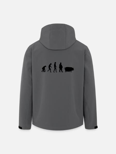 Evolution from ape to man to pig - Men’s Recycled Softshell Jacket by Stanley/Stella - anthracite