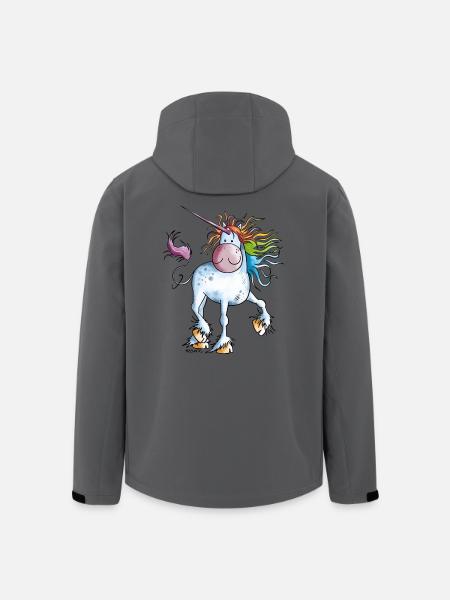 Rainbow Unicorn - Men’s Recycled Softshell Jacket by Stanley/Stella - anthracite