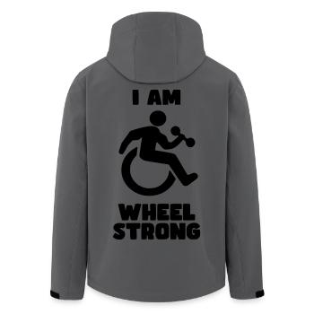 I'm wheel strong. For strong wheelchair users * - Men’s Recycled Softshell Jacket by Stanley/Stella - anthracite - Back - AI Model Male 185 light (185cm)
