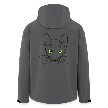 Katze - Recycelte Männer Softshell-Jacke von Stanley/Stella - Anthrazit - Hinten - AI Model Male 185 light (185cm)