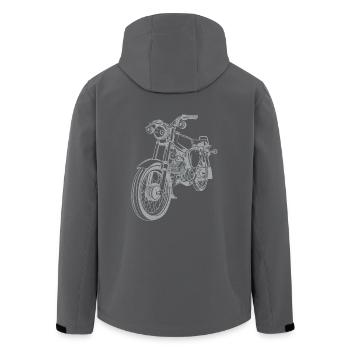 Simson S51 Vintage Lineart Silhouette - Recycelte Männer Softshell-Jacke von Stanley/Stella - Anthrazit - Hinten - AI Model Male 185 light (185cm)