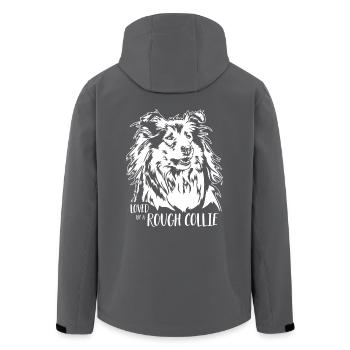 Loved by a Rough Collie Hunde Hund Wilsigns - Recycelte Männer Softshell-Jacke von Stanley/Stella - Anthrazit - Hinten - AI Model Male 185 light (185cm)