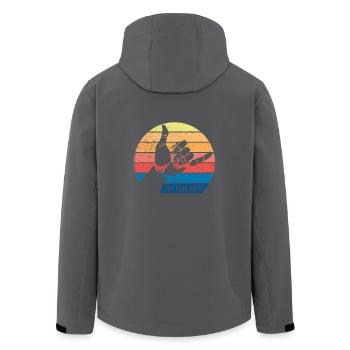 Surfer Zeit Fürs Brett Surfbrett Shaka Windsurfer - Recycelte Männer Softshell-Jacke von Stanley/Stella - Anthrazit - Hinten - AI Model Male 185 light (185cm)