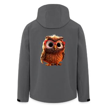 Eule Schleiereule Geschenk Kauz Uhu Owl Süße Eulen - Recycelte Männer Softshell-Jacke von Stanley/Stella - Anthrazit - Hinten - AI Model Male 185 light (185cm)