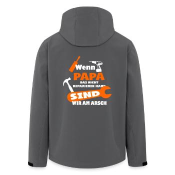 wenn papa das nicht reparieren kann heimwerker - Recycelte Männer Softshell-Jacke von Stanley/Stella - Anthrazit - Hinten - AI Model Male 185 light (185cm)