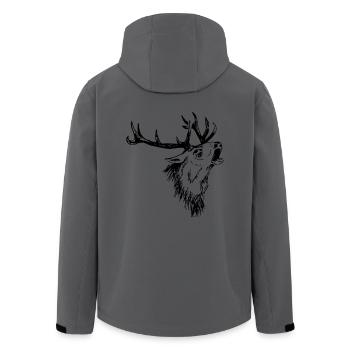 deer - Men’s Recycled Softshell Jacket by Stanley/Stella - anthracite - Back - AI Model Male 185 light (185cm)