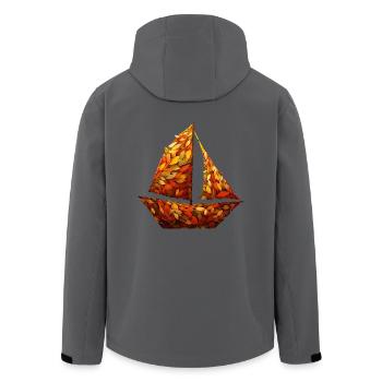 Herbstsegeln zwischen bunten Blättern - Recycelte Männer Softshell-Jacke von Stanley/Stella - Anthrazit - Hinten - AI Model Male 185 light (185cm)