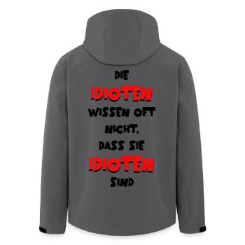 Die Idioten wissen oft nicht dass sie Idioten sind - Recycelte Männer Softshell-Jacke von Stanley/Stella - Anthrazit - Hinten - AI Model Male 185 light (185cm)