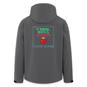 FINAL ENDBOSS – Groom Edition - Recycelte Männer Softshell-Jacke von Stanley/Stella - Anthrazit - Hinten - AI Model Male 185 light (185cm)