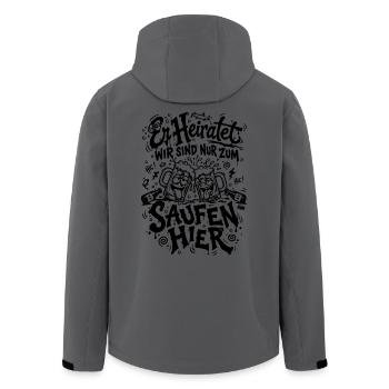 JGA Sauf-Party Er heiratet wir saufen - Recycelte Männer Softshell-Jacke von Stanley/Stella - Anthrazit - Hinten - AI Model Male 185 light (185cm)