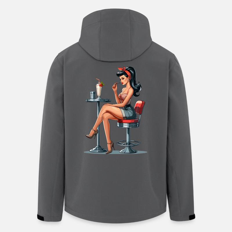 Milchshake Rockabilly Pin Up Geschenk - Recycelte Männer Softshell-Jacke von Stanley/Stella - Anthrazit