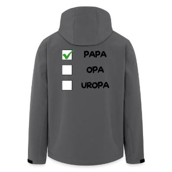 PAPA Checklist - Men’s Recycled Softshell Jacket by Stanley/Stella - anthracite - Back - AI Model Male 185 light (185cm)