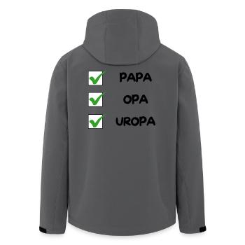 UROPA Checkliste - Recycelte Männer Softshell-Jacke von Stanley/Stella - Anthrazit - Hinten - AI Model Male 185 light (185cm)