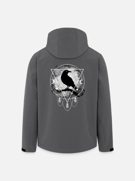 Rabe Nordische Mythologie Gothic - Recycelte Männer Softshell-Jacke von Stanley/Stella - Anthrazit