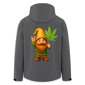 Rock on Zwerg mit Hanfblatt - Cannabis - Weed - Recycelte Männer Softshell-Jacke von Stanley/Stella - Anthrazit - Hinten - AI Model Male 185 light (185cm)