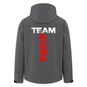 Team Alpha Geschenk T Shirt - Recycelte Männer Softshell-Jacke von Stanley/Stella - Anthrazit - Hinten - AI Model Male 185 light (185cm)