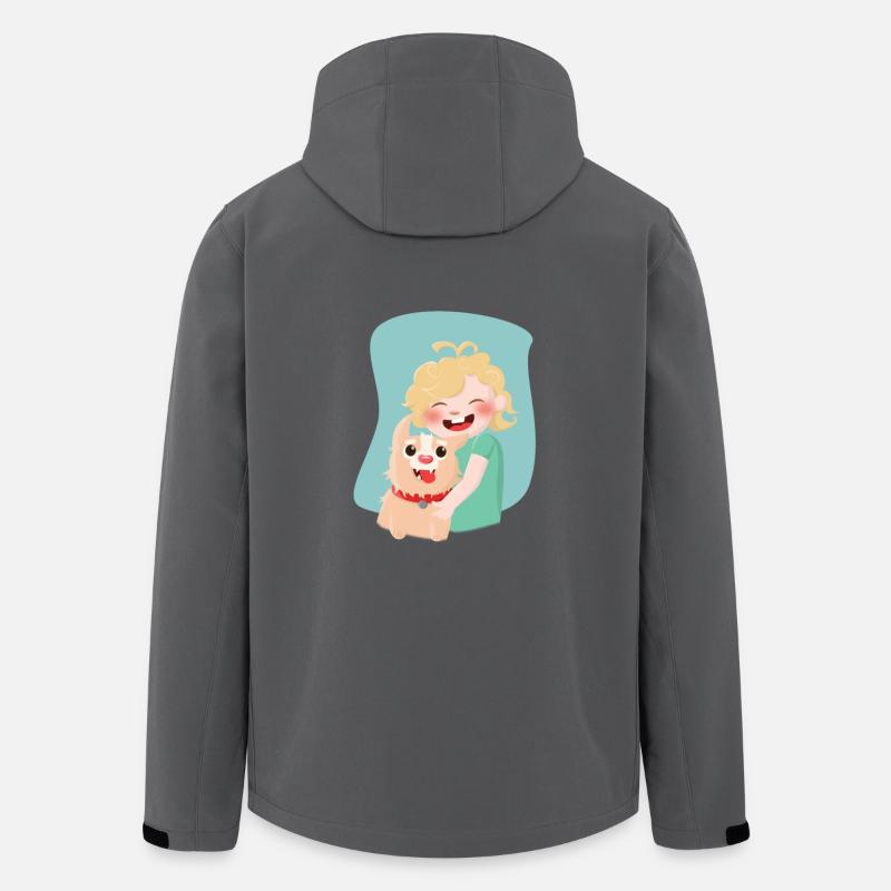 Kind mit Hund - Recycelte Männer Softshell-Jacke von Stanley/Stella - Anthrazit