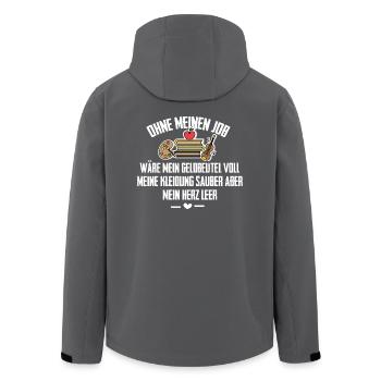 Erzieher Shirt-Geldbeutel - Recycelte Männer Softshell-Jacke von Stanley/Stella - Anthrazit - Hinten - AI Model Male 185 light (185cm)