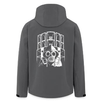 Tekno 23 Soundsystem gas mask - Recycelte Männer Softshell-Jacke von Stanley/Stella - Anthrazit - Hinten - AI Model Male 185 light (185cm)