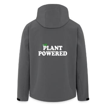 Plant Powered Angetrieben Durch Pflanzen Go Vegan - Recycelte Männer Softshell-Jacke von Stanley/Stella - Anthrazit - Hinten - AI Model Male 185 light (185cm)