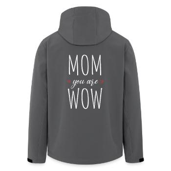 Mama Du Bist Wow Mom You Are Wow Mutter Muttertag - Recycelte Männer Softshell-Jacke von Stanley/Stella - Anthrazit - Hinten - AI Model Male 185 light (185cm)