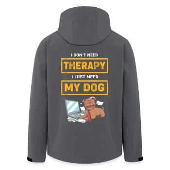 Hundetraining Therapiehund Therapeut Therapie Hund - Recycelte Männer Softshell-Jacke von Stanley/Stella - Anthrazit - Hinten - AI Model Male 185 light (185cm)
