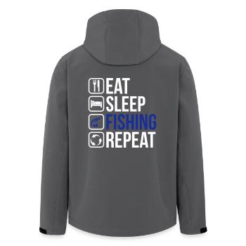 Eat Sleep Fishing Repeat - Recycelte Männer Softshell-Jacke von Stanley/Stella - Anthrazit - Hinten - AI Model Male 185 light (185cm)