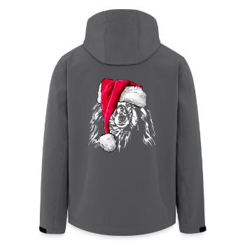 COLLIE mit Muetze Weihnachten - Recycelte Männer Softshell-Jacke von Stanley/Stella - Anthrazit - Hinten - AI Model Male 185 light (185cm)
