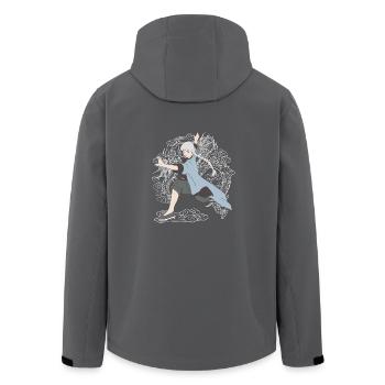 Tai Chi Kung-Fu-Mädchen - Recycelte Männer Softshell-Jacke von Stanley/Stella - Anthrazit - Hinten - AI Model Male 185 light (185cm)