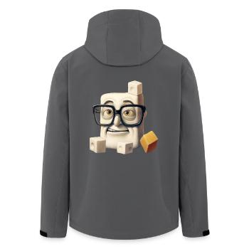 Süße Wissenschaft: Der Nerdige Zuckerwürfel - Recycelte Männer Softshell-Jacke von Stanley/Stella - Anthrazit - Hinten - AI Model Male 185 light (185cm)