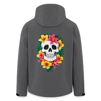 Floral Skull 1 - Recycelte Männer Softshell-Jacke von Stanley/Stella - Anthrazit - Hinten - AI Model Male 185 light (185cm)
