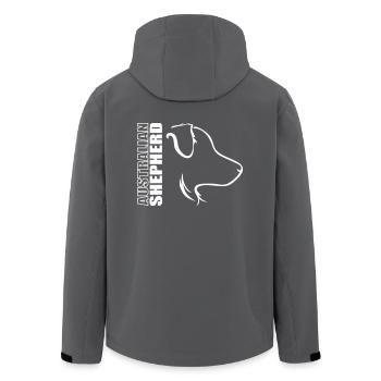 AUSTRALIAN SHEPHERD PROFIL - Recycelte Männer Softshell-Jacke von Stanley/Stella - Anthrazit - Hinten - AI Model Male 185 light (185cm)