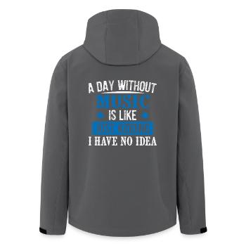 A Day Without Music - Recycelte Männer Softshell-Jacke von Stanley/Stella - Anthrazit - Hinten - AI Model Male 185 light (185cm)