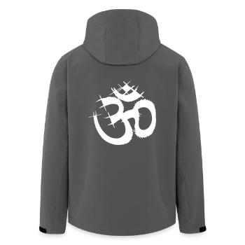 018 - OM Aum ॐ - Recycelte Männer Softshell-Jacke von Stanley/Stella - Anthrazit - Hinten - AI Model Male 185 light (185cm)