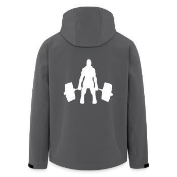 BODYBUILDER LOGO - Recycelte Männer Softshell-Jacke von Stanley/Stella - Anthrazit - Hinten - AI Model Male 185 light (185cm)