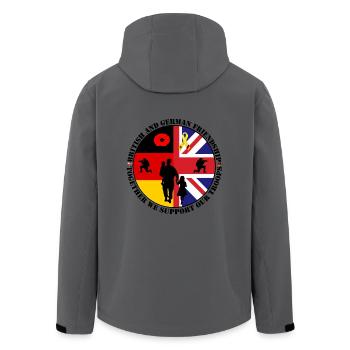german_british_friedship - Recycelte Männer Softshell-Jacke von Stanley/Stella - Anthrazit - Hinten - AI Model Male 185 light (185cm)