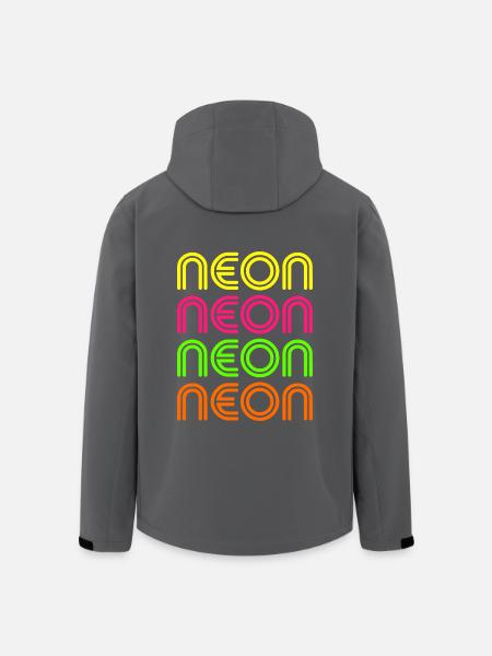 Neon pink orange grün gelb 80er 90er Outfit Party - Recycelte Männer Softshell-Jacke von Stanley/Stella - Anthrazit