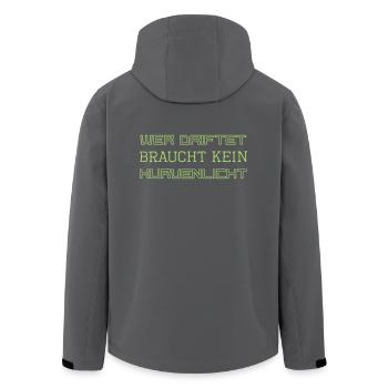 Wer driftet braucht kein Kurvenlicht - Auto Motiv - Recycelte Männer Softshell-Jacke von Stanley/Stella - Anthrazit - Hinten - AI Model Male 185 light (185cm)