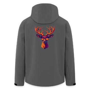 Retro Deer Revolt - Men’s Recycled Softshell Jacket by Stanley/Stella - anthracite - Back - AI Model Male 185 light (185cm)