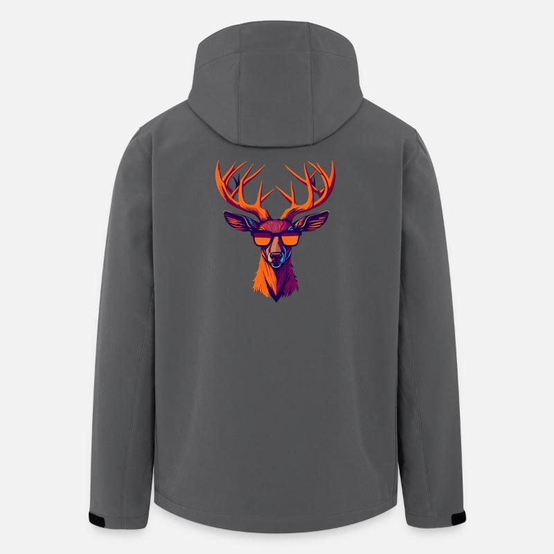 Révolte rétro des cerfs - Veste softshell homme en polyester recyclé Stanley/Stella - charbon