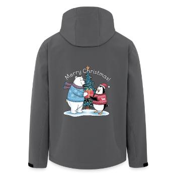 Eisbär Pinguin Weihnachten Merry Christmas Nordpol - Recycelte Männer Softshell-Jacke von Stanley/Stella - Anthrazit - Hinten - AI Model Male 185 light (185cm)