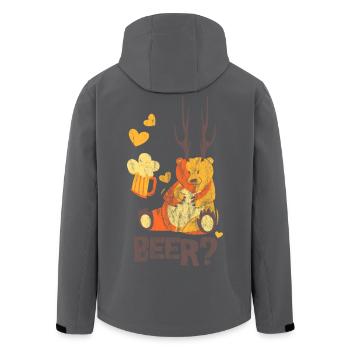 BEAR? - Bier Bierzelt Bär Bären Shirt Motiv - Recycelte Männer Softshell-Jacke von Stanley/Stella - Anthrazit - Hinten - AI Model Male 185 light (185cm)