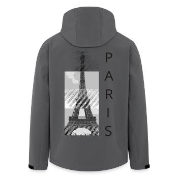 paris - Men’s Recycled Softshell Jacket by Stanley/Stella - anthracite - Back - AI Model Male 185 light (185cm)