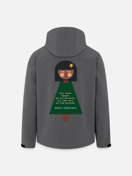 Weihnachtsgruß-Puppe im Grün - Recycelte Männer Softshell-Jacke von Stanley/Stella - Anthrazit