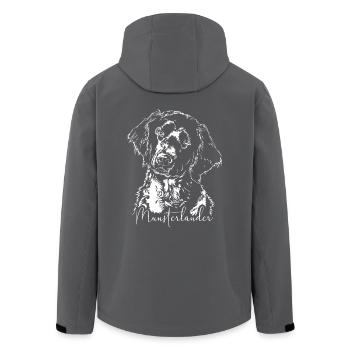 MUNSTERLANDER Jagdhund Jagdhunde Wilsigns - Recycelte Männer Softshell-Jacke von Stanley/Stella - Anthrazit - Hinten - AI Model Male 185 light (185cm)