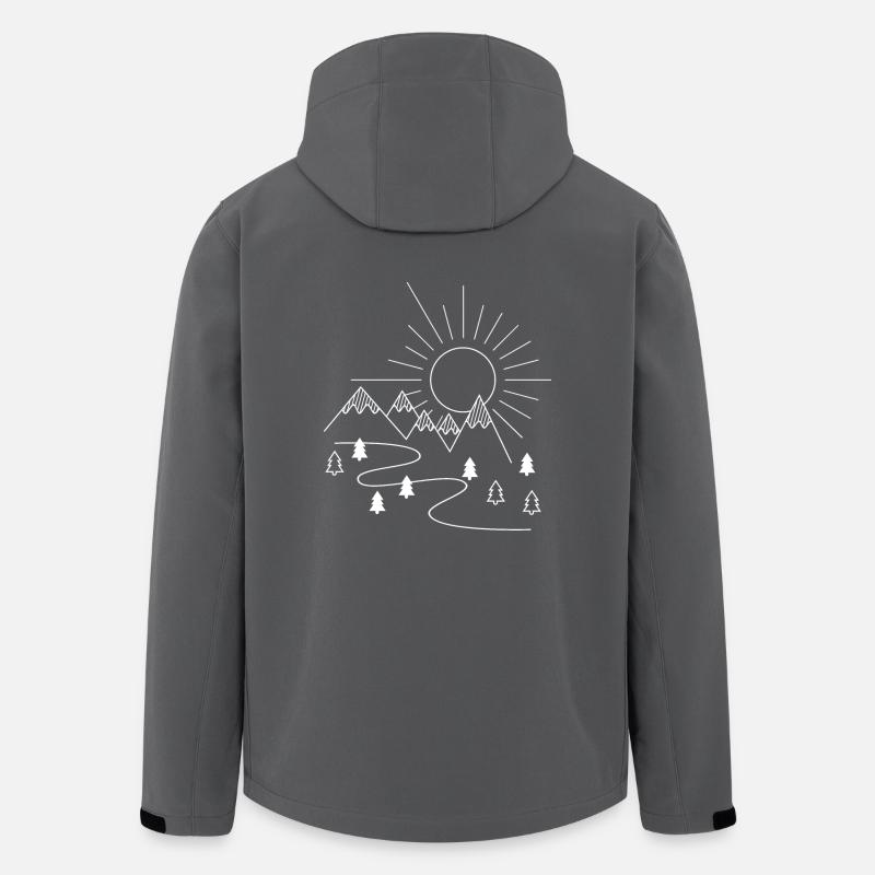 Berge - Recycelte Männer Softshell-Jacke von Stanley/Stella - Anthrazit