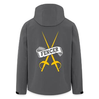 Fechten - Recycelte Männer Softshell-Jacke von Stanley/Stella - Anthrazit - Hinten - AI Model Male 185 light (185cm)
