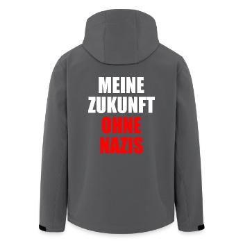 Meine zukunft ohne nazis - Recycelte Männer Softshell-Jacke von Stanley/Stella - Anthrazit - Hinten - AI Model Male 185 light (185cm)